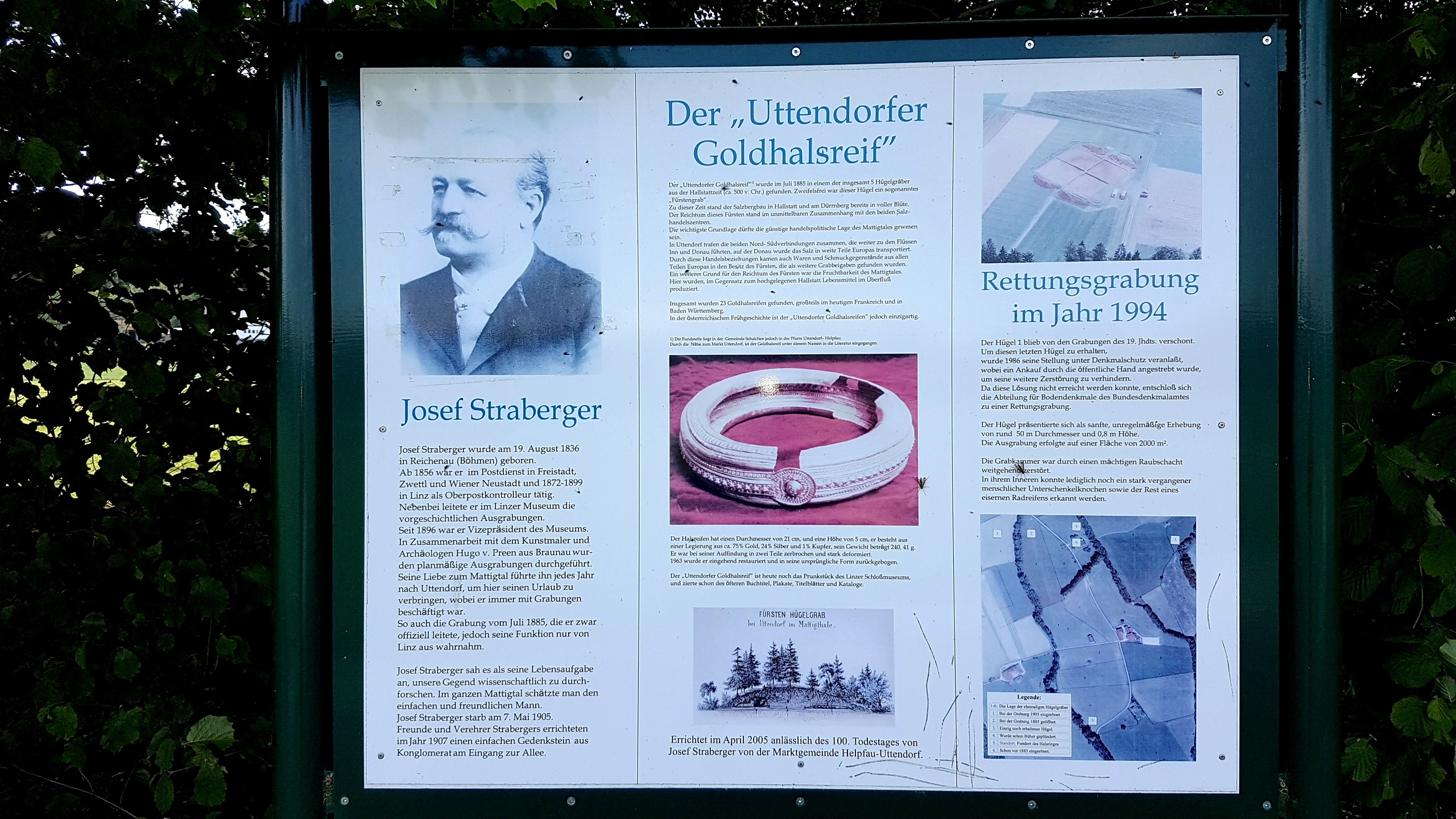 Schautafel am Fundort des Goldhalsreifs