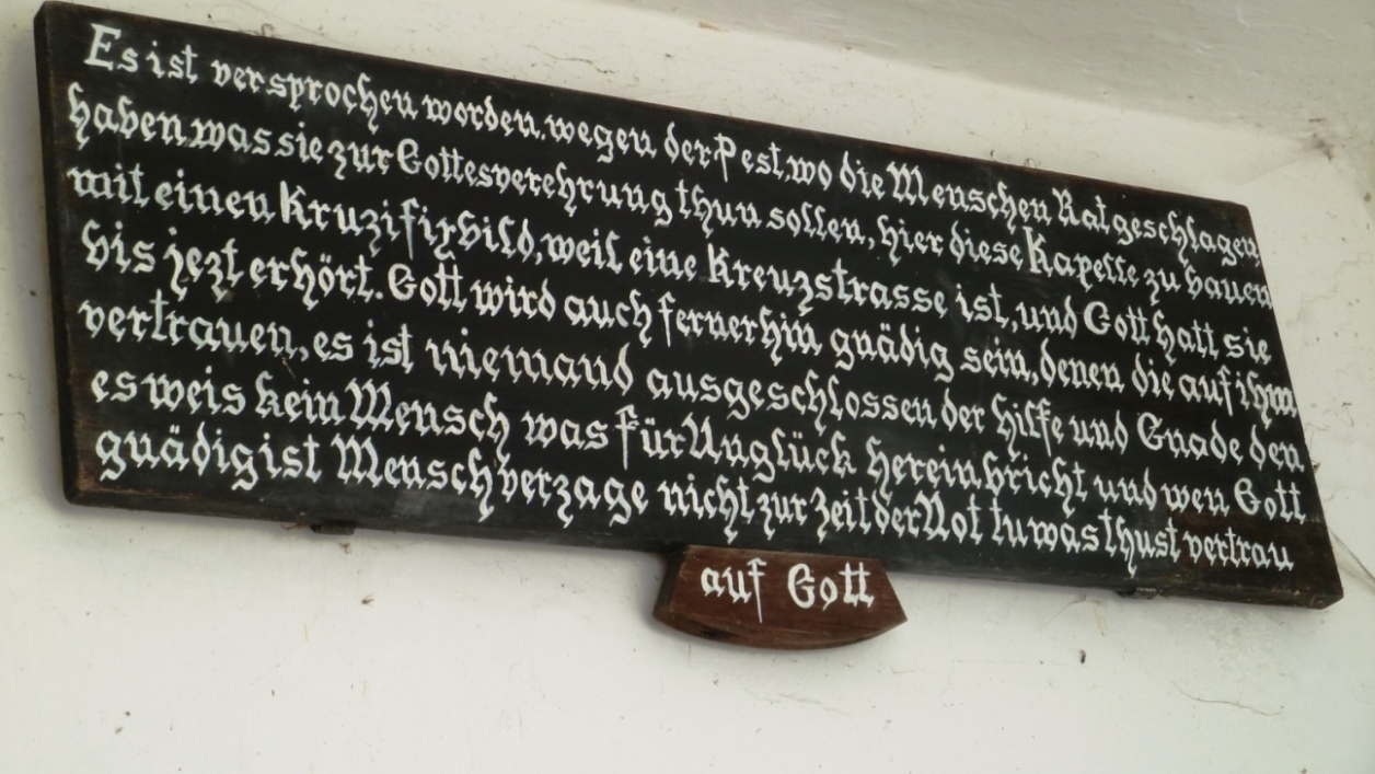 Inschrift in der Pestkapelle