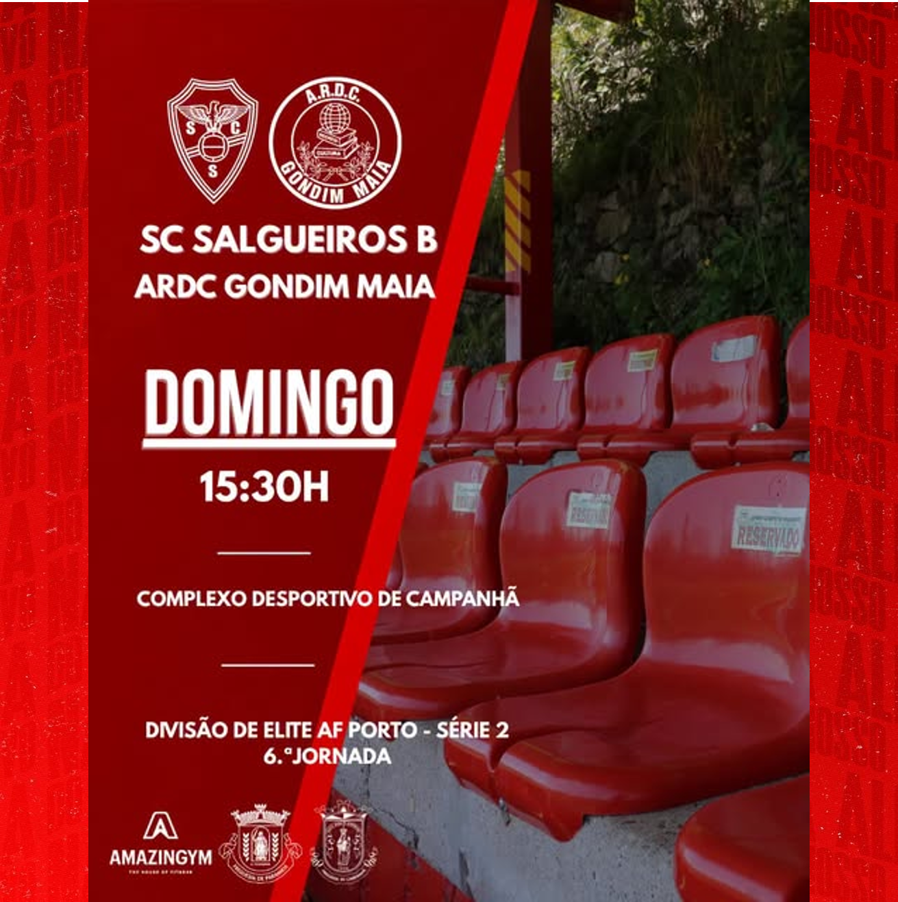 AF Porto Divisão de Elite Série 2
26/27 - Jornada 6
SC Salgueiros vs ARDC Gondim Maia
25 / Out / 26 - 15:30 h
CD Camapanhã