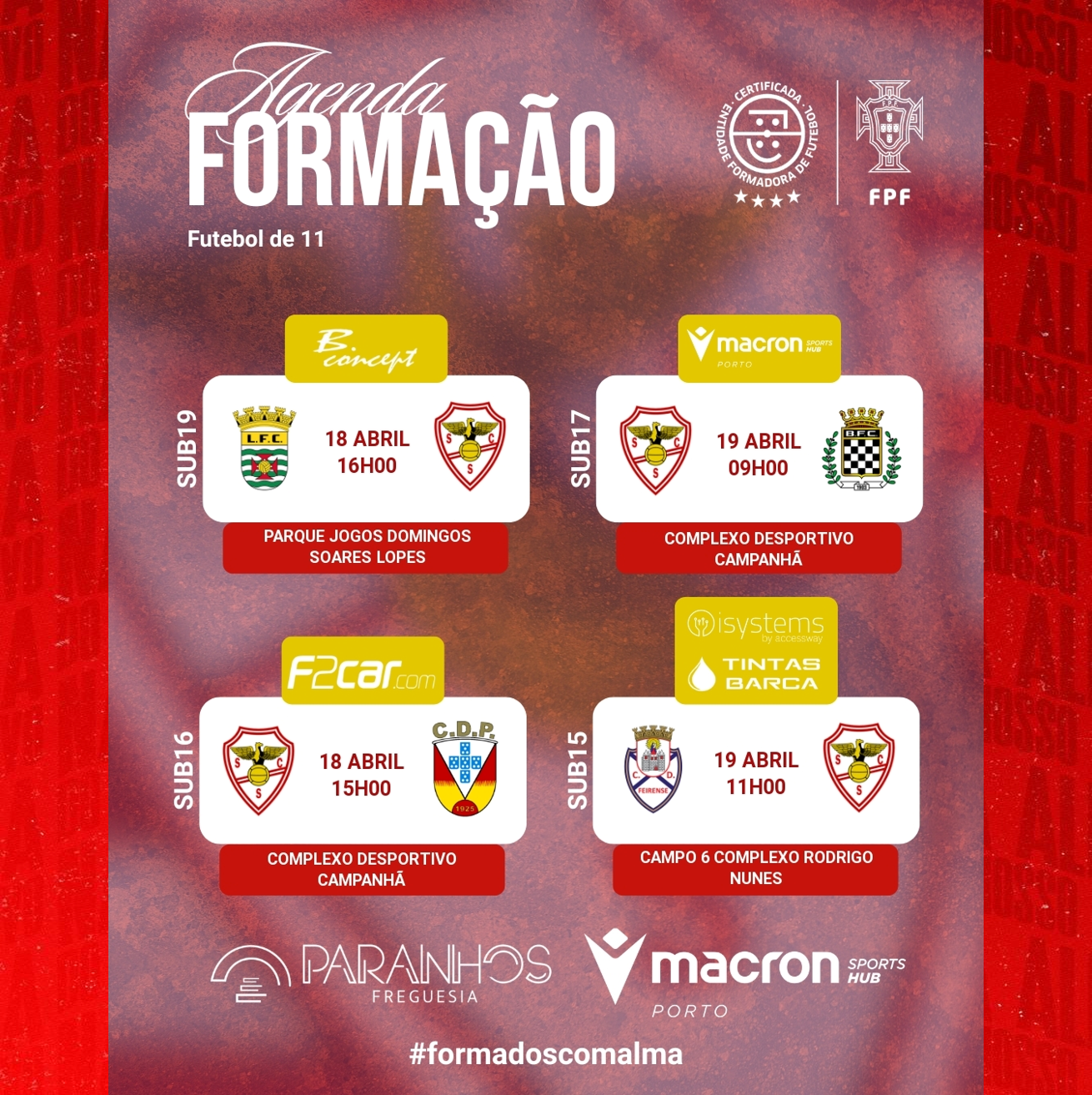 Calendário Formação