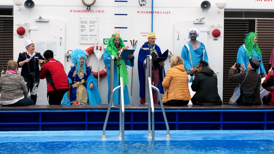 Neptun und Thetis mit Gefolge bei der Polartaufe