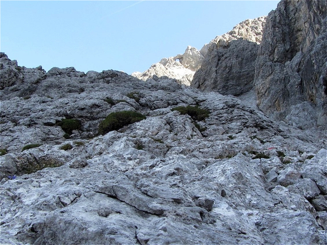 Anspruchsvolle Freikletterpassagen