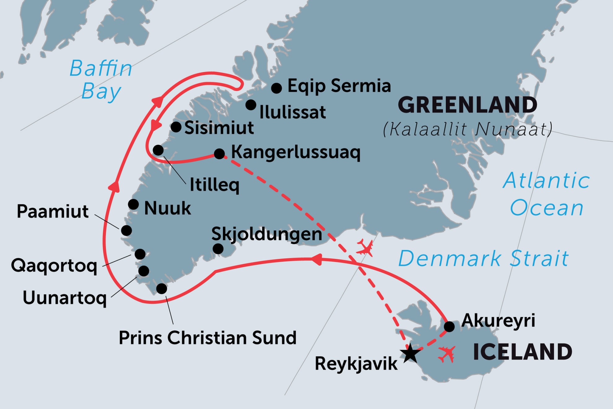 Grönlands Siedlungen