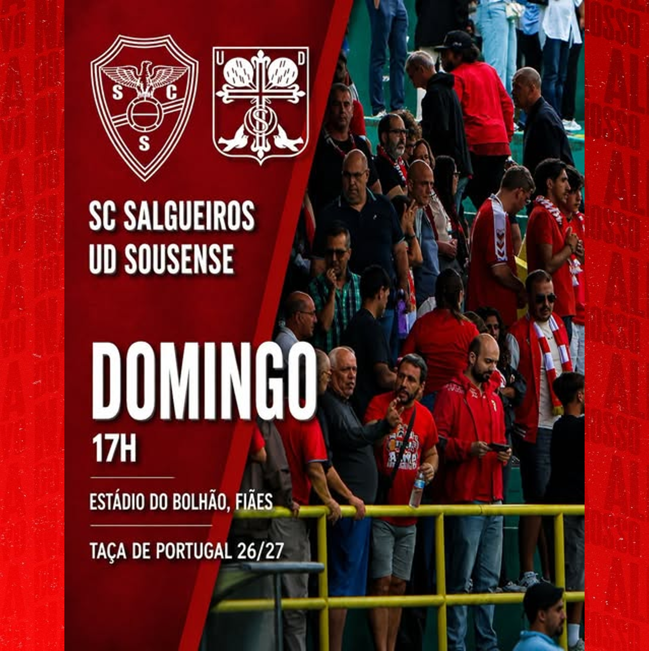 Taça de Portugal
1ª Eliminatória
SC Salgueiros vs UD Sousense 
30 AGO - 17:00h
Estádio do Bolhão - Fiães