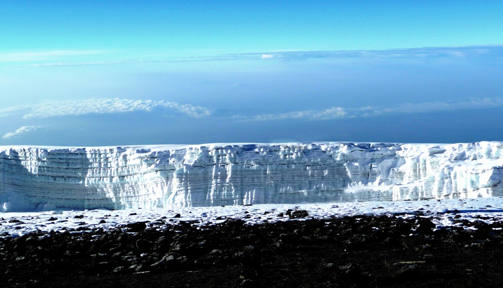 Gletscher in der Gipfelregion