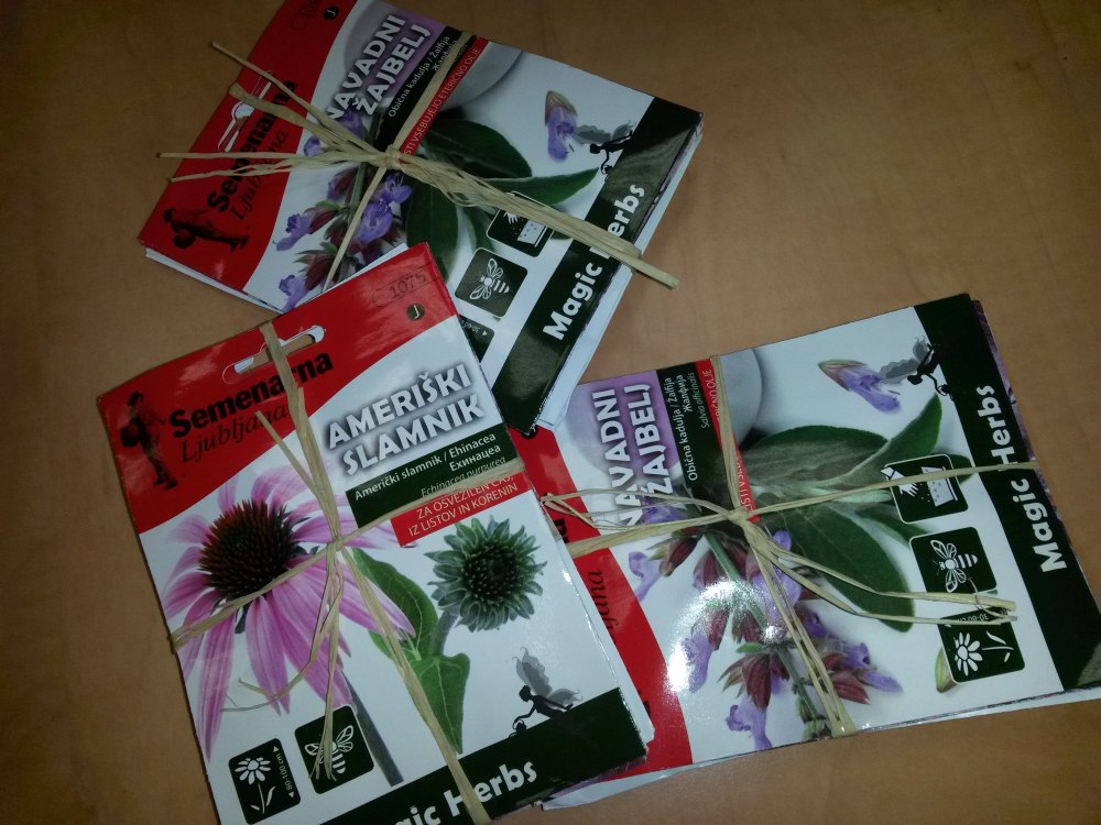 Darilni paketek vzorcev semen za udeležence posvetovalnice Zdravje z domačega vrta