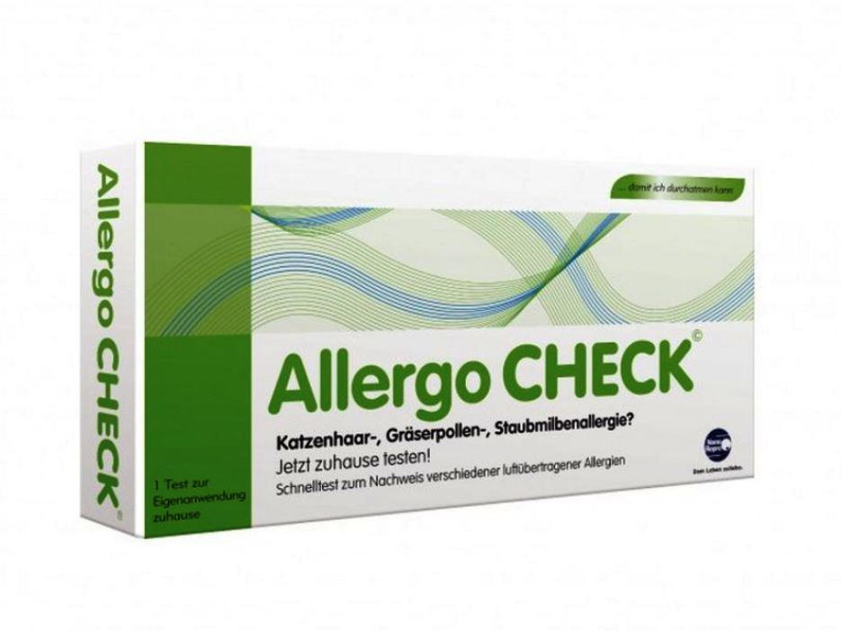 Allergo CHECK test alergije na mačko, pršice in cvetni prah.