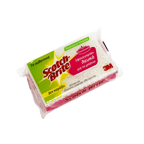 Σφουγγάρι Ροζ για μπάνιο με λευκή φίμπρα ( για να μην χαράζει )