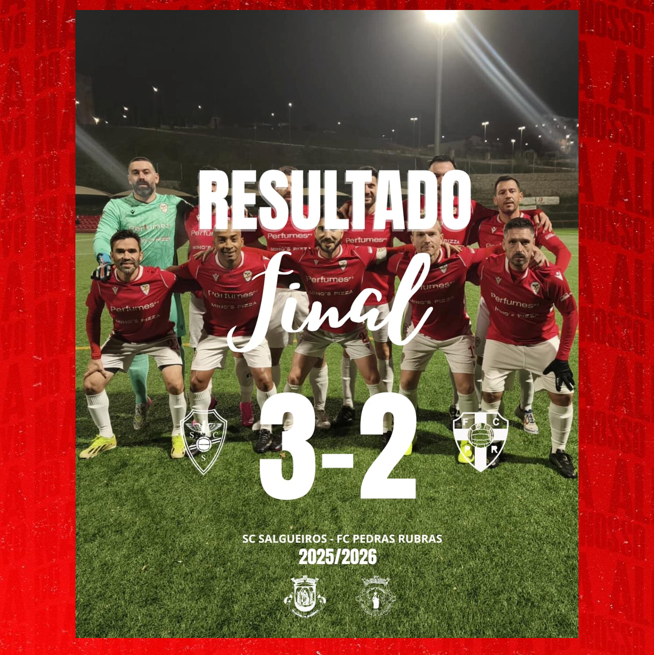 AF Porto Camp. Distrital Masters 1ª Divisão 
25/26 - Campeonato  - Jornada 4
Resultado Final
SC Salgueiros 3 -2 Pedras Rubras
