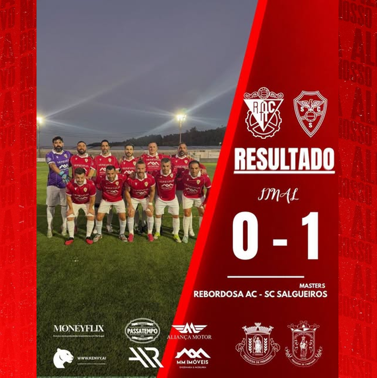 Resultado Final 
AF Porto Campeonato Distrital de Masters 1ª Divisão
26/27 - Jornada 2
Rebordosa AC 0-1 SC Salgueiros