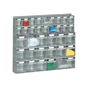 Plastični regali za hrambo drobnega delavniškega materiala