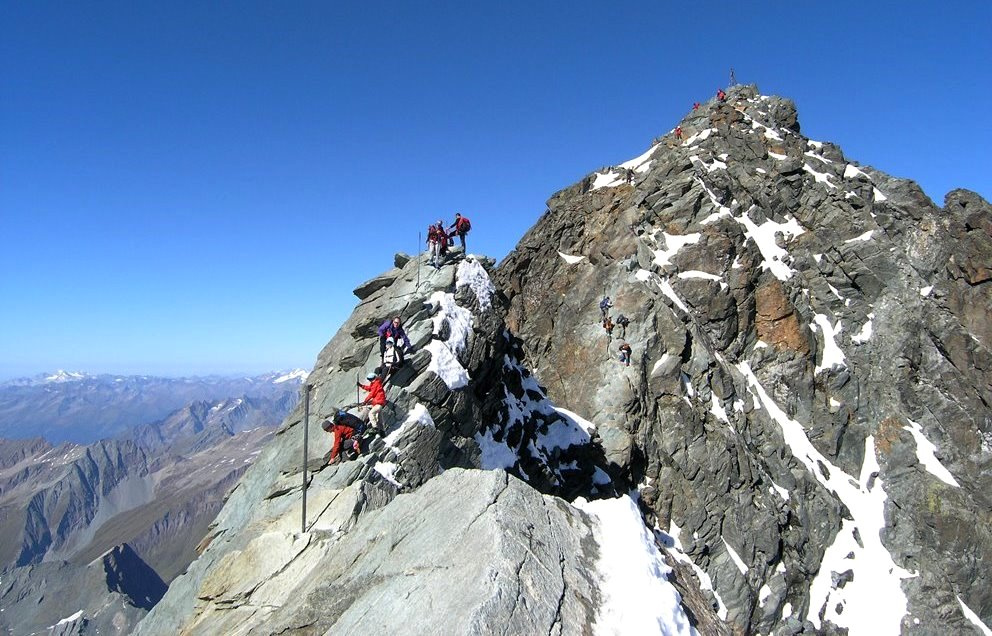 Auf dem Rückweg - Übergang vom Kleinglockner zum Großglockner