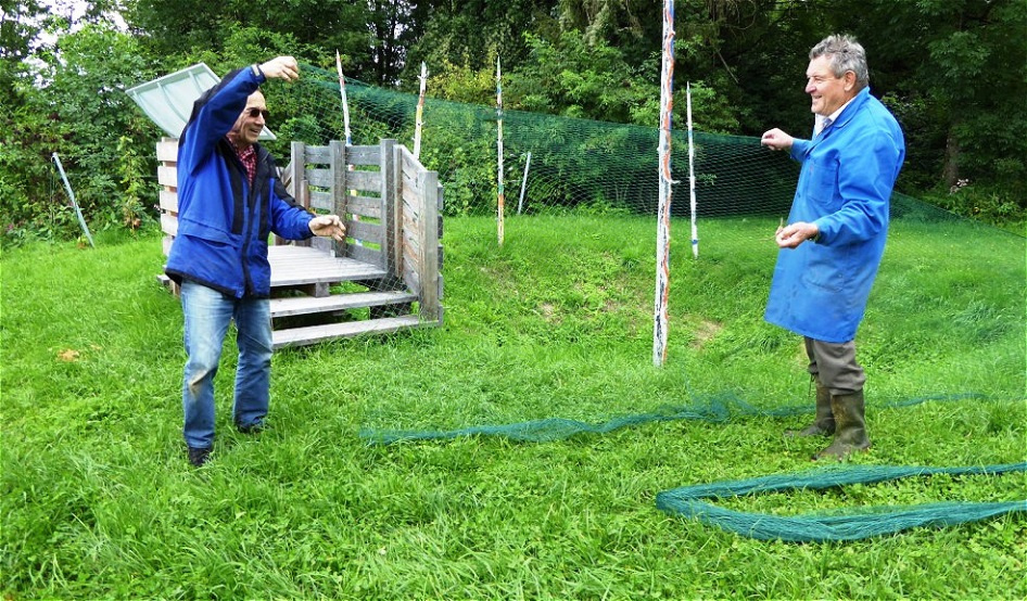 Die Schutznetze werden vorbereitet !
