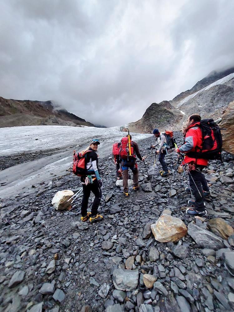 Übergang auf den Gletscher