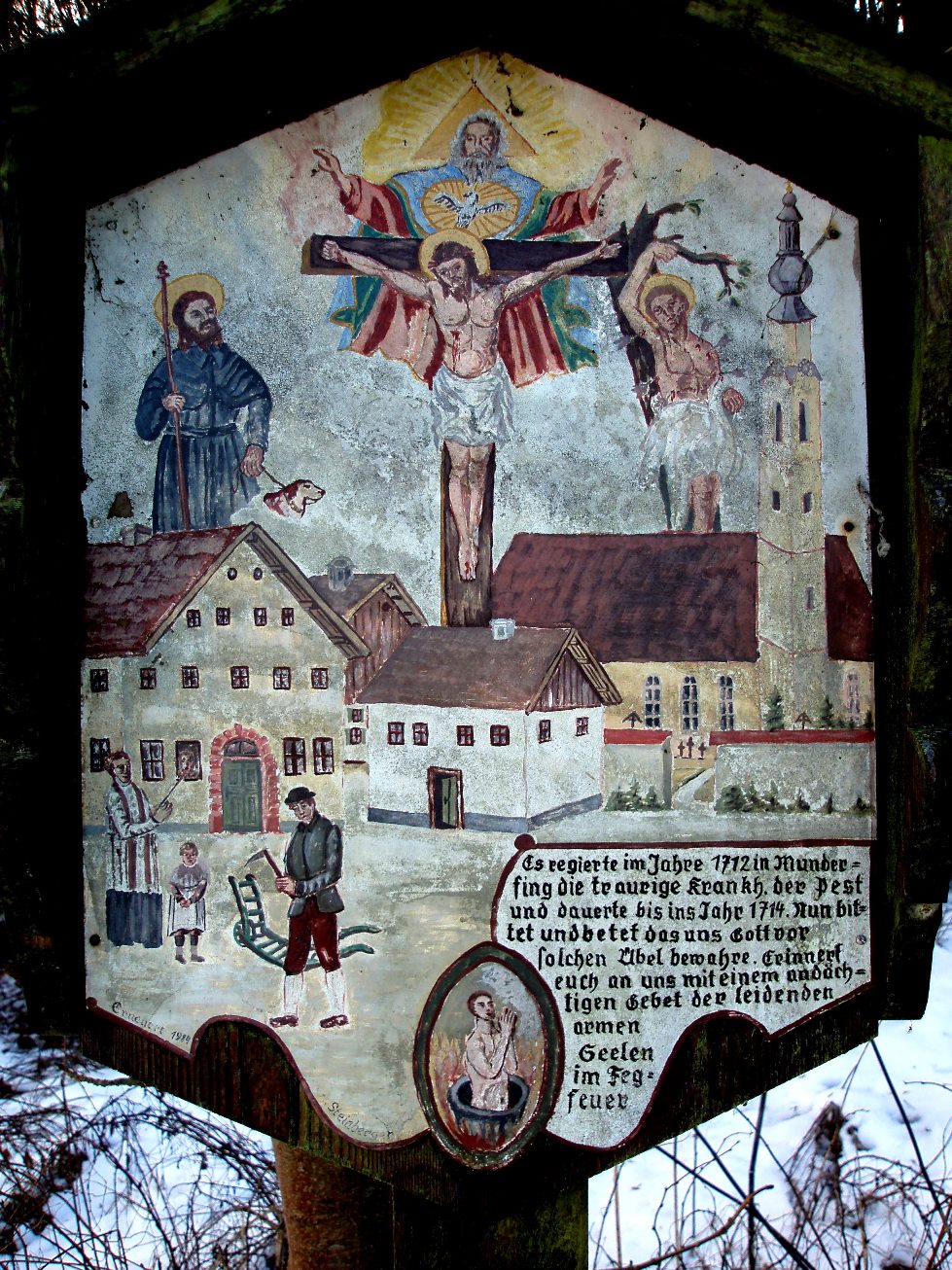 Munderfing - Pestkreuz auf dem Weg nach Abern