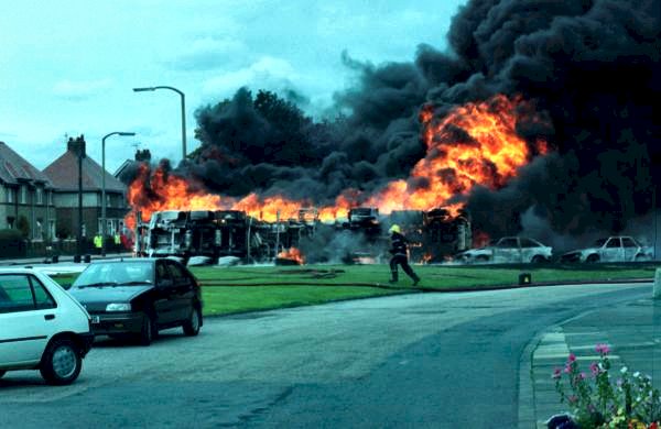 "Petrol Tanker fire - Newcastle Road - August 1992 - on the 'Make up' again"