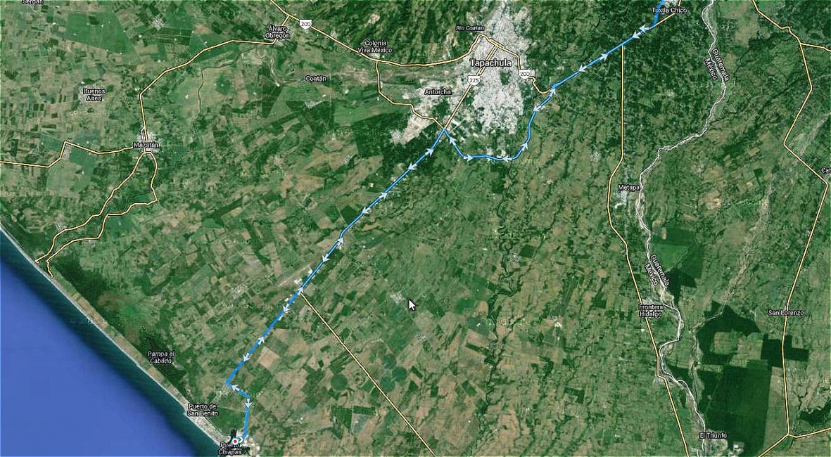 Puerto Chiapas - Tuxtla Chico
Fahrt mit dem Bus in die Kleinstadt. Schokoladeerzeugung-Vorführung.