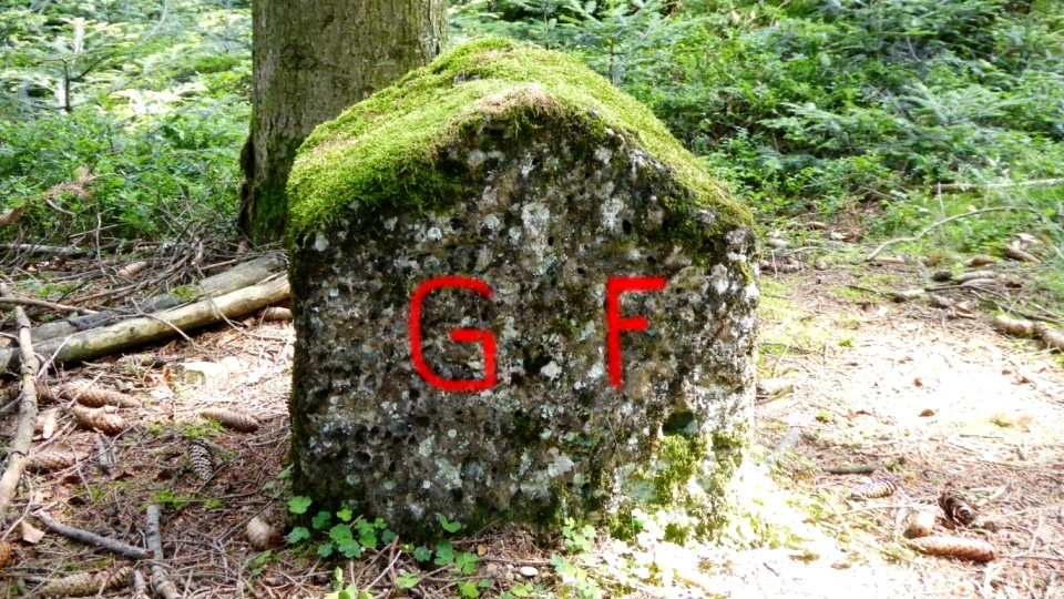 GRENZSTEIN - Grafschaft Frankenburg - östlich des Landgrabens (österr. Seite)