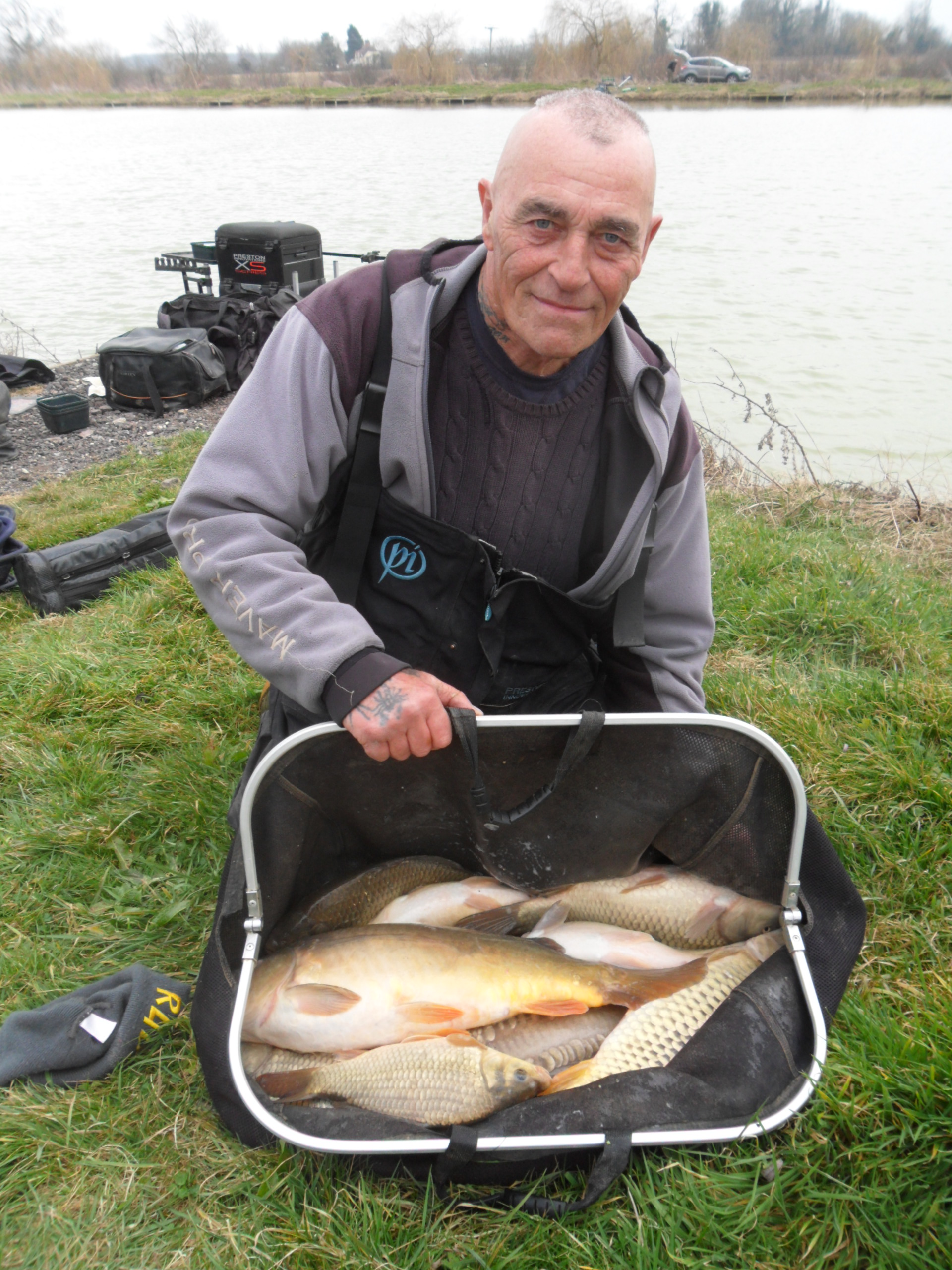 Alan Foulkes with a typical mixed bag of Brook F1's and Carp