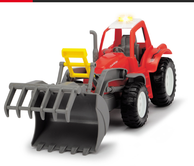 Dickie Spielzeugtraktor
Freilauf, Licht, Sound, ein
batteriebetriebener Arm, eine
manuell bewegliche Schaufel und
eine offene Kabine -Beim neuen
Spielzeugtraktor von Dickie im
Lindner Design bleibt kein Wunsch
bei Nachwuchsfahrern offen.
Artikelnummer: 3010644
€ 29,90