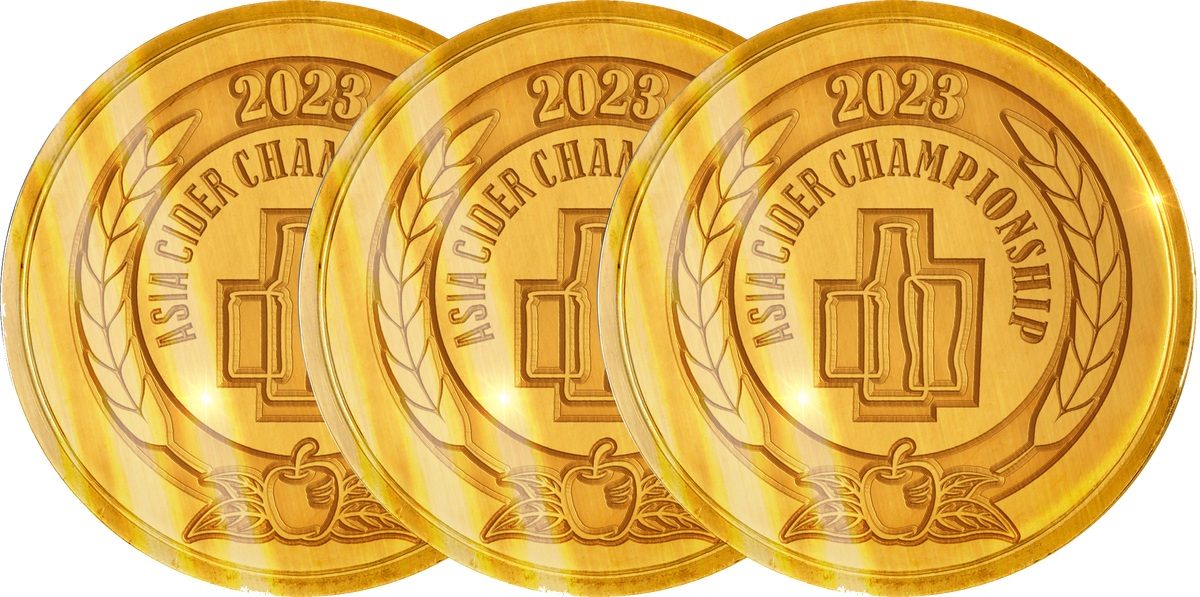 Three Asia Cider Championship Gold Medals