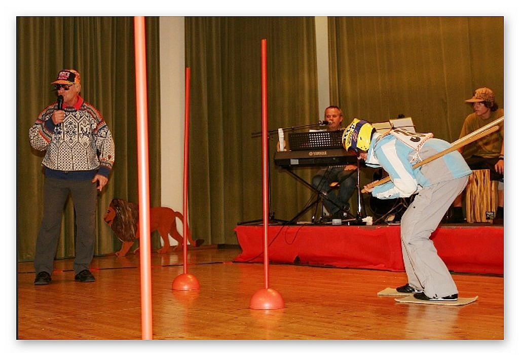 Auf dem Gleitstück der Hahnenkammstrecke