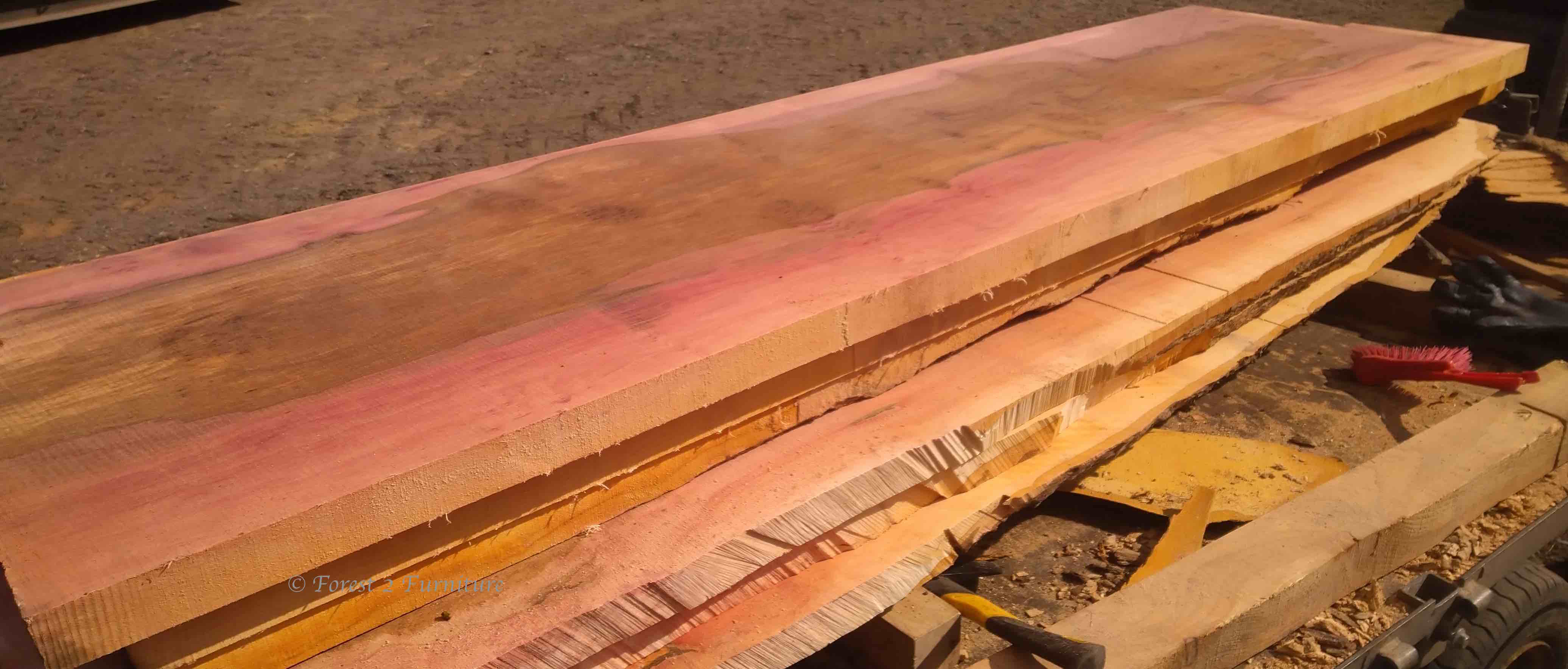 Once dry these boards, which measure 2" x 24" x 8' will be perfect for table or work-surface tops
