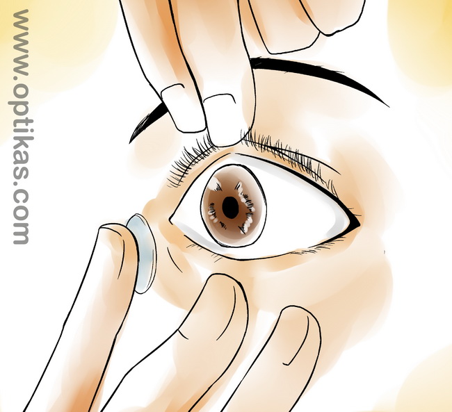 Kontaktne leče vstavljanje v oko