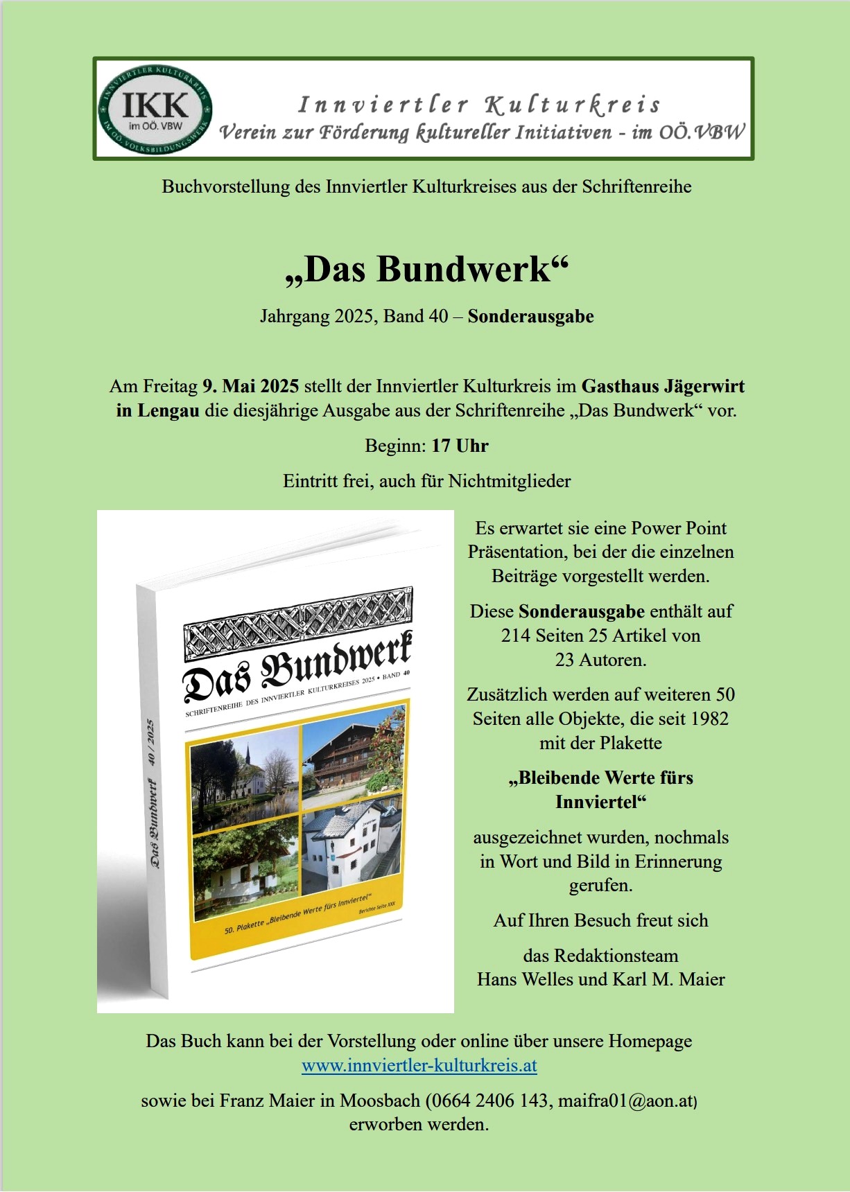 Einladung Buchpräsentation 2025