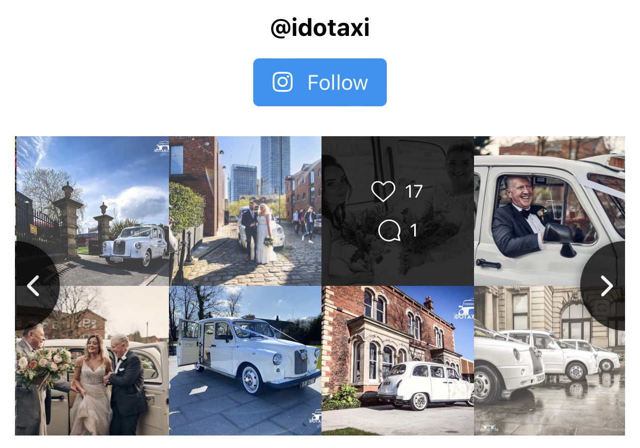 Follow @idotaxi wedding taxis and events taxis on instagram