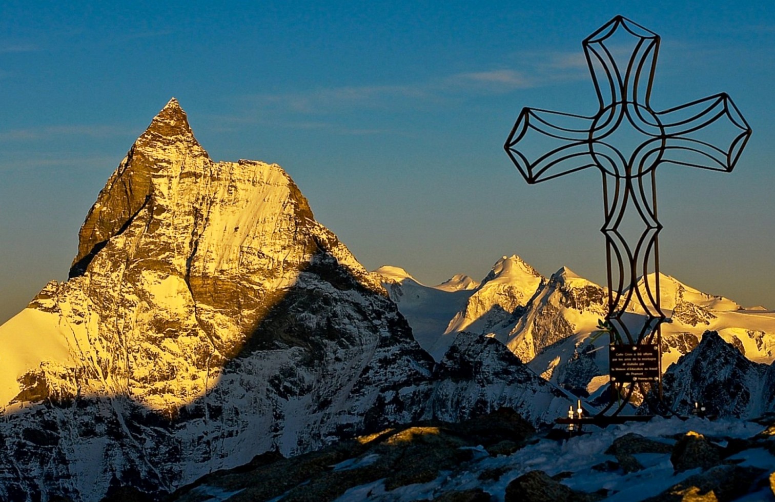 Das Matterhorn in der Morgensonne - Gipfel Tète Blanche.