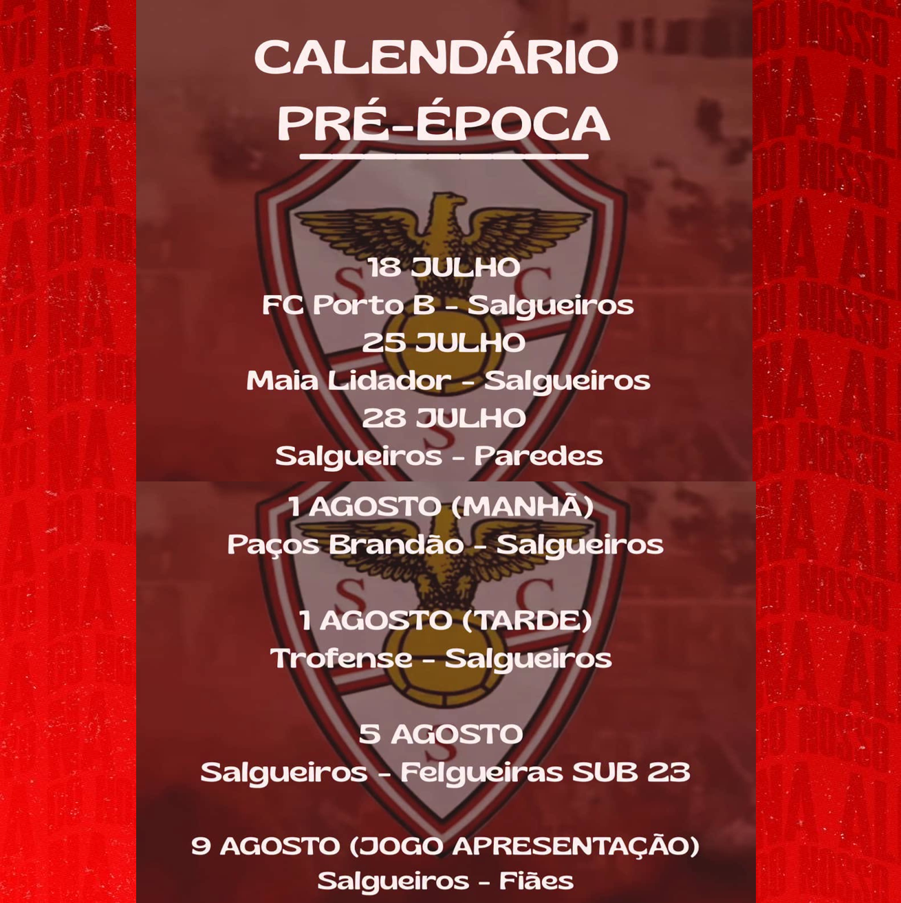 Calendário Pré-Época