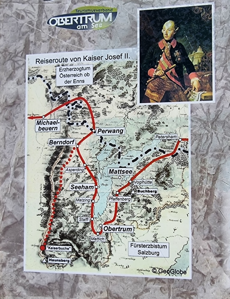 Reiseroute Kaiser Josef II.im Jahr 1779.