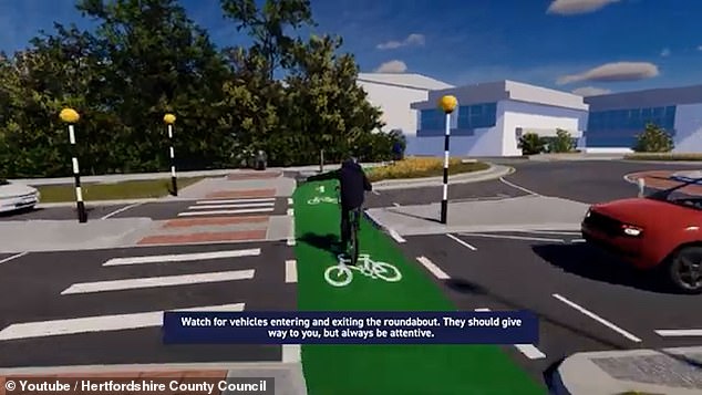 Cyclists and pedestrians have been given priority over vehicles  at the new Dutch-style roundabout in Hemel Hempstead