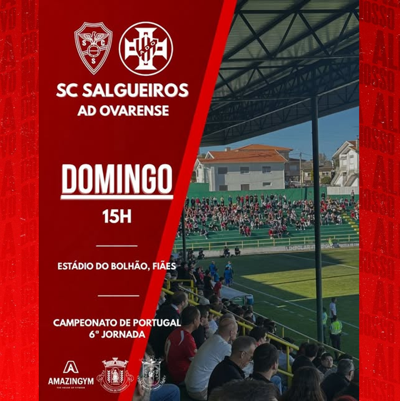 Campeonato de Portugal - Série 2 
26/27 - Jornada 6
SC Salgueiros vs AD Ovarense
25 Out / 26 -  15:00 h
Estádio do Bolhão (Fiães)