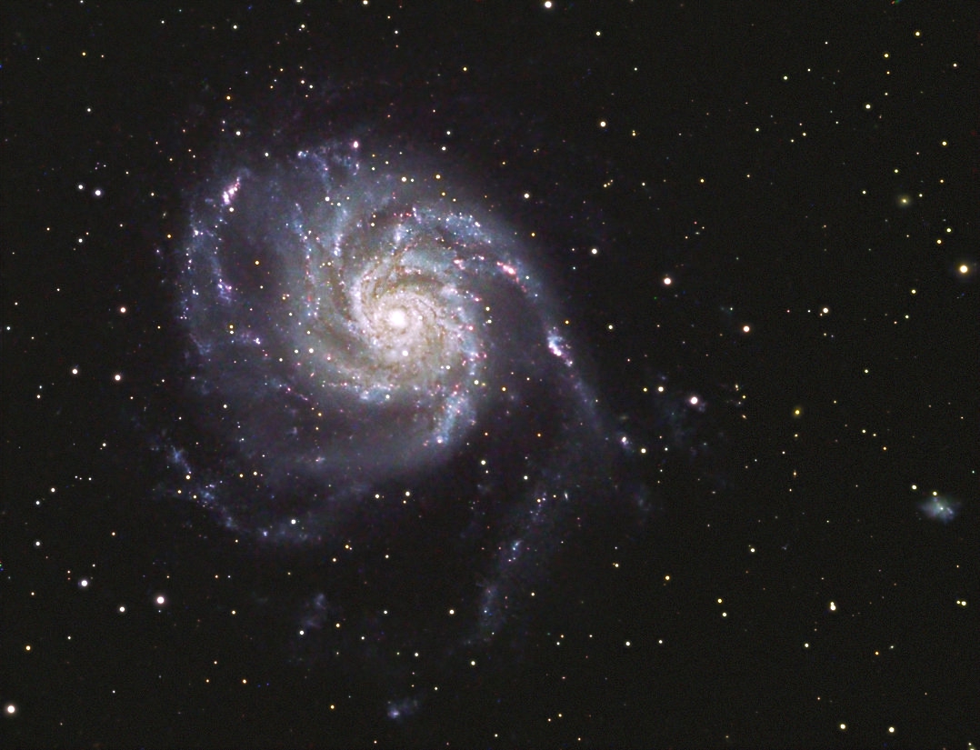 M 101, Pinwheel Ursa Major
30.08.2008, 24.05.2009, 4" TMB
SXV-H9, L:R:G:B, 170:60:60:60, Binning 1x1