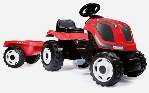 Kindertrettraktor im LINTRAC-
Design
mit Anhänger, Hupe und
Motorhaube zum Öffnen!
Der Kinder-Trettraktor im
LINTRAC-Design begeistert auch
schon die jüngsten Traktor-Piloten.
Der robuste Anhänger kann leicht
an- und abgekuppelt werden. Für
sicheres Arbeiten ist der kleine
Lintrac mit einer Hupe ausgestattet.
Für Wartungsarbeiten kann die
Motorhaube leicht geöffnet und
arretiert werden.
Das Gespann beinhaltet einen
großen Anhänger mit geräumiger
Ladefläche, der mit bis zu 25 kg
belastbar ist.
Artikelnummer: 3010591
€ 99,-