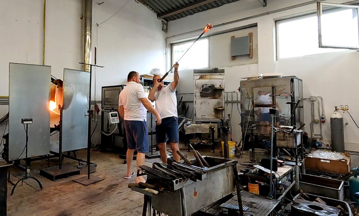 Arbeit mit der Glaspfeife