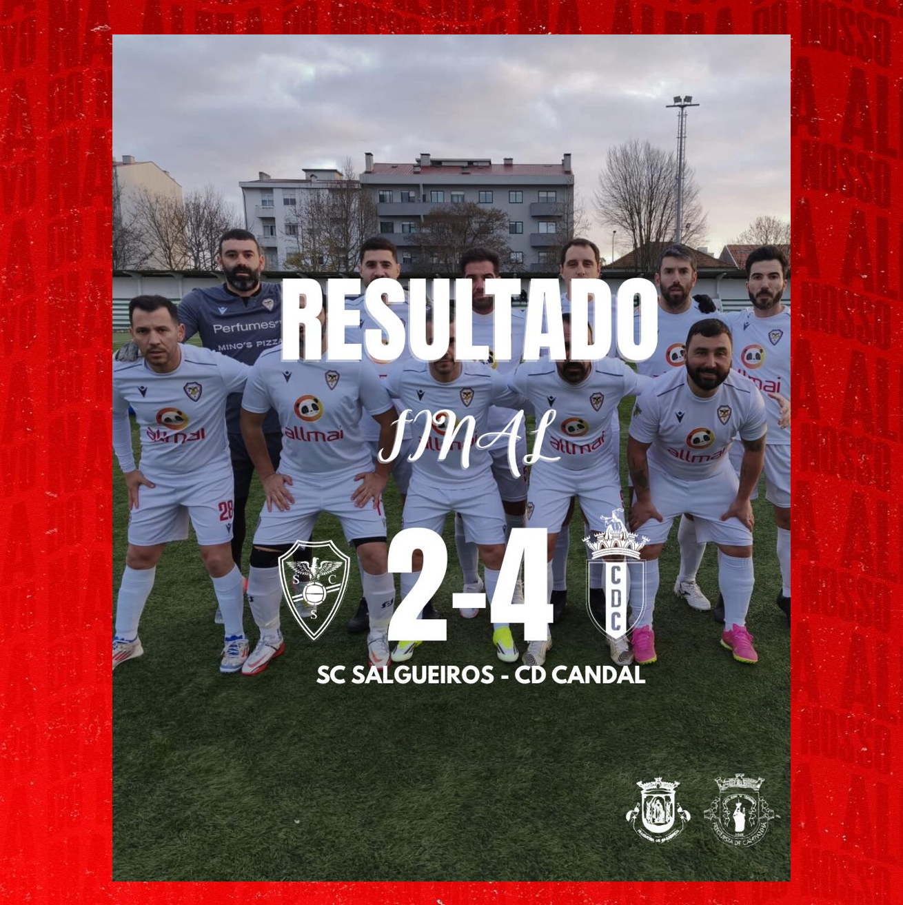 AF Porto Camp. Distrital Masters 1ª Divisão 
25/26 - Campeonato  - Jornada 10
Resultado Final
SC Salgueiros 2-4 CD Candal