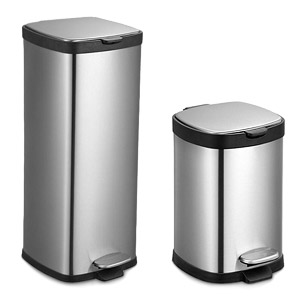 Κάδος τετράγωνος ΙΝΟΧ  Luxury 12L Με πεντάλ