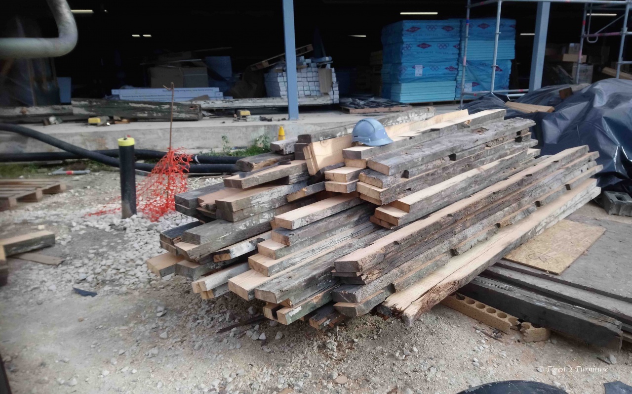 Useful timber milled from old Pine roof trusses and timbers