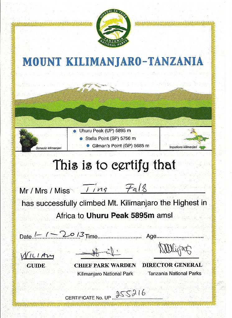 Besteigungszertifikat